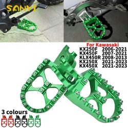 For Kawasaki KX250 KX450 KX250F KX450F KLX450R KX KLX KXF 250 450 CNC FootRest Footpegs Foot Pegs Pedals Motorcycle Accessories