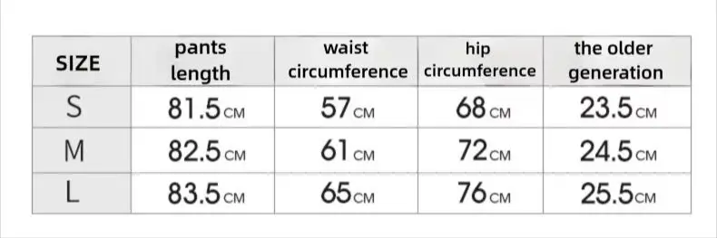 Size chart and fit details