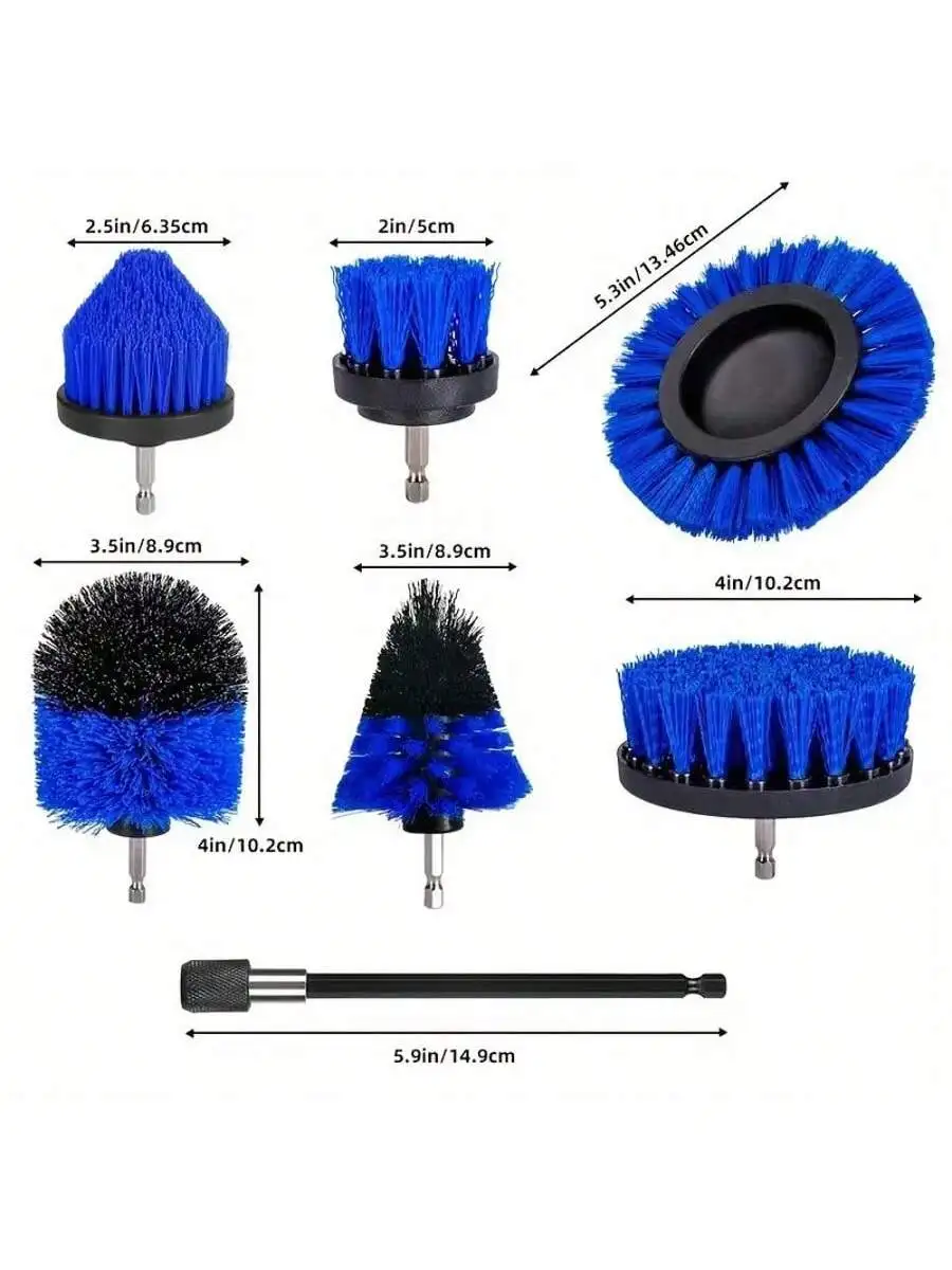Nylon ronde reinigingsborstelset voor elektrische boormachine Tapijt- en glasreinigingsgereedschapsset met hoge dichtheid.