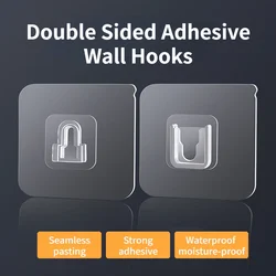 Double Sided Adhesive Wall Hooks Wall Hanger Transparent Suction Cup Sucker Hook Double-Sided Multi-Purpose Hook Key Hanger Hook