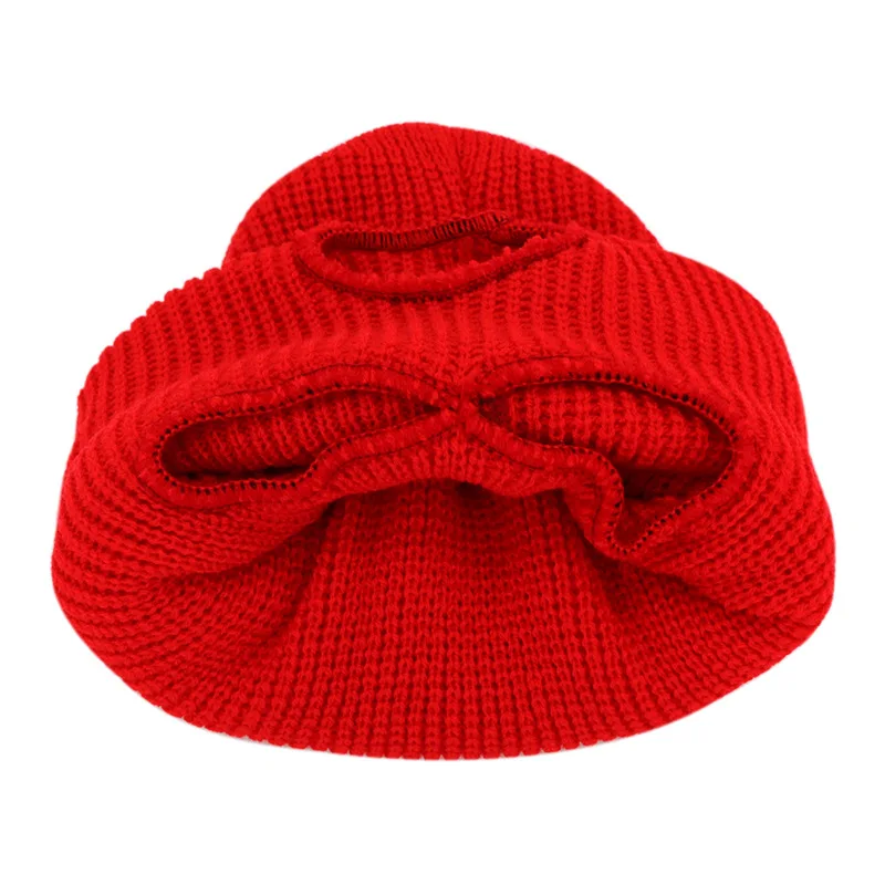 Motocicleta Windproof Full Face Knit Chapéus, máscara de esqui personalizada para homens Balaclava lã quente, chapéus de inverno bordados, malha 3