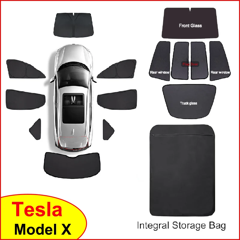 

Для Tesla Model X солнцезащитный козырек на боковое окно, переднее лобовое стекло, стеклянная сетка на крышу, солнцезащитный козырек с клапаном, дверной люк на крыше, мансарное затенение