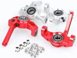 GTBRacing CNC Aluminum Front Spindle Steering Block for RC Car 1/5 LOSI DBXL DBXL-E/2.0 MTXL Upgrade Part (Silver/Red)