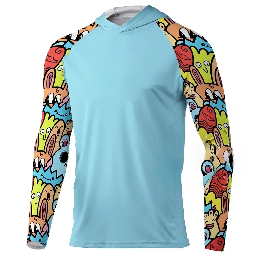Performance Fishing Shirts Hoodie Men Long Sleeve Breathable Fishing Jersey Sun Protection Lightweight Angling Clothing view 3