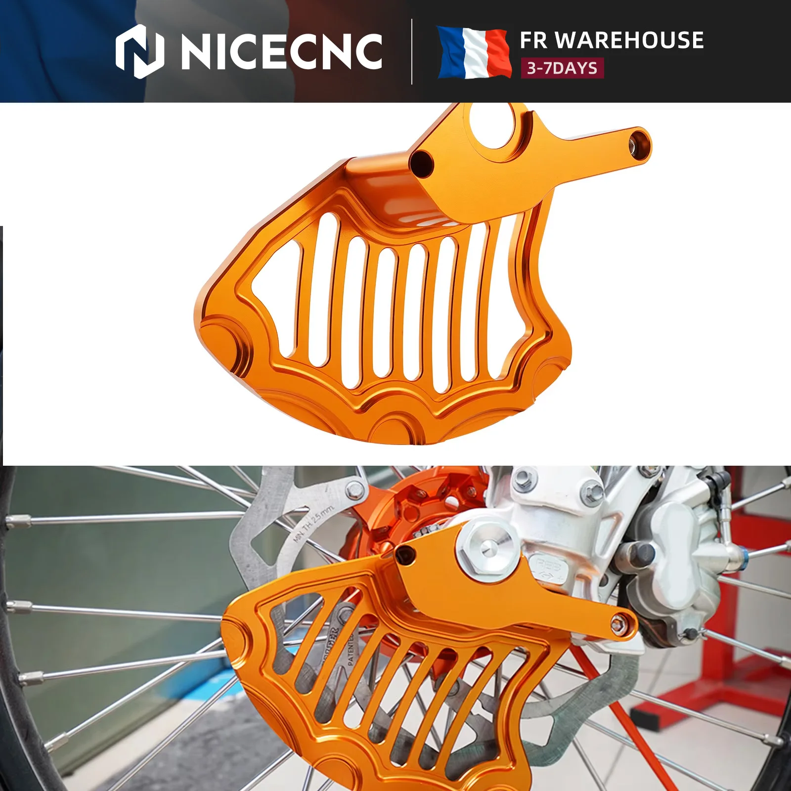 NICECNC Für KTM EXC 300 2003-2015 EXC 250 EXCF 350 EXC 450 XCW XCF-W Vorderer Bremsscheibenschutz SX 125 SXF 250 SXF 450 XC 2003-2014