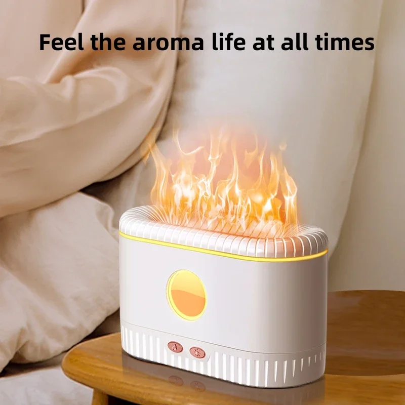 5V usb flame humidifier essential oil aroma diffuser with multi colour led Ambience lamp