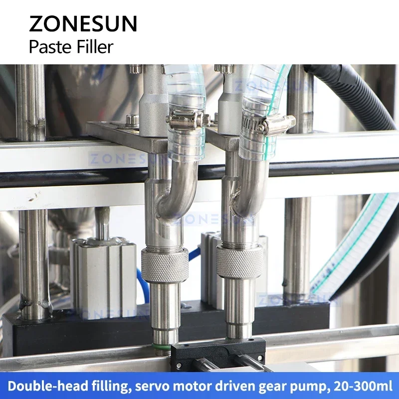 ZONESUN Machine de remplissage de bouteilles automatique avec couvercle anti-poussière Pompe à engrenages Remplisseur Servo Équipement de remplissage liquide ZS-GPSV2