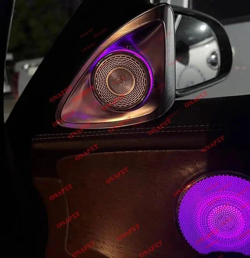 

4D твитер окружающего освещения, 4-дверная розетка, крышка динамика, светодиодная насадка для приборной панели, вентиляционное отверстие, лампа для Mercedes-Benz E W213