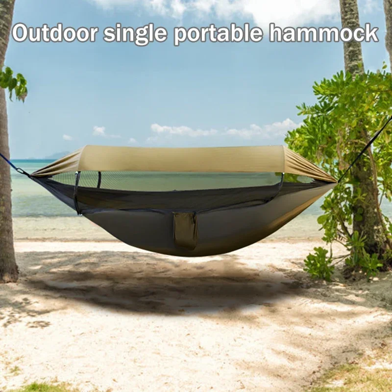 

Single Person Camouflage Hammock Tent Outdoor Camping Portable Lightweight Rainproof Nylon Fabric Foldable Quick Opening Swing