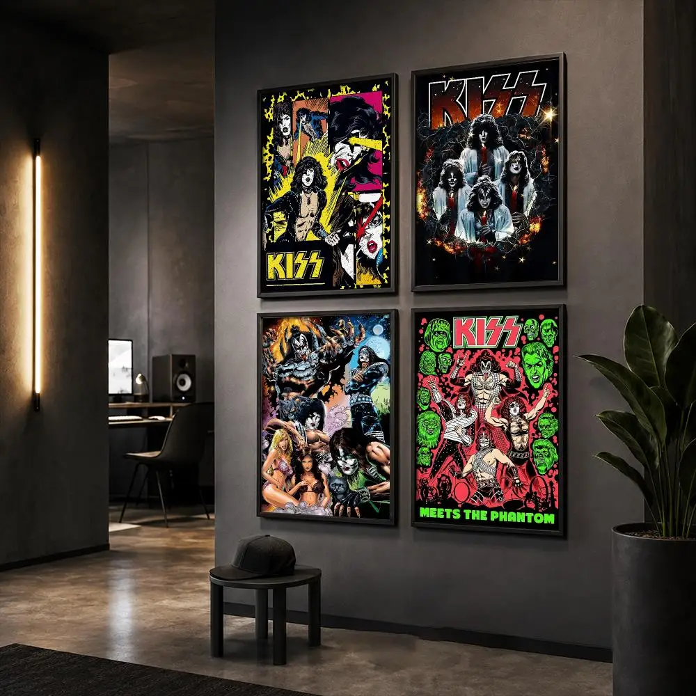 Vintage Heavy Metal K-Kiss Band Poster HD Home Wall Stickers House Hallway Living Room Bedroom Bar Office Decor Art Prints view 2