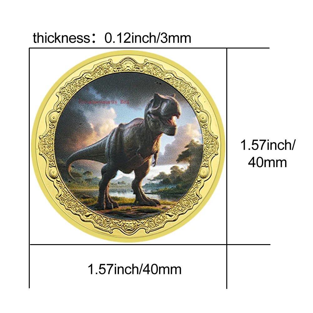 2024 New Dinosaur Challenge Coin Tyrannosaurus Rex pterodattyl Triceratops Metal Medal Collection regalo di festa