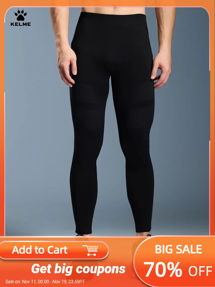 

Kelme Ski Tights Men's Sports Speed Drying Pants Sweating Compression Pants Fitness Warm Bottom Pants