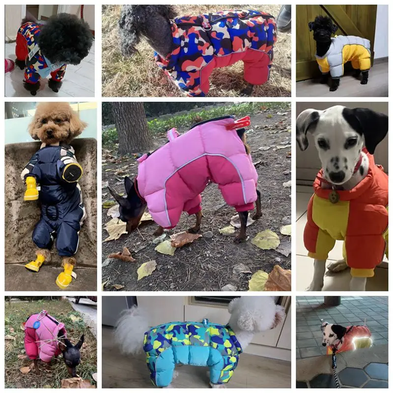 Winter Pet Dog Clothes Warm Puppy Dog Coat Jacket Waterproof Reflective Clothing For Dogs Chihuahua French Bulldog Pug Overalls