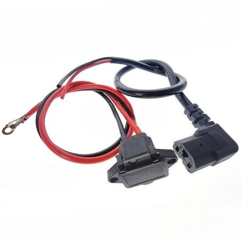E-bike Battery Charging Socket Electric Car Connector Charging Plug Universal Three Vertical Scooter Copper Core T Type Cable