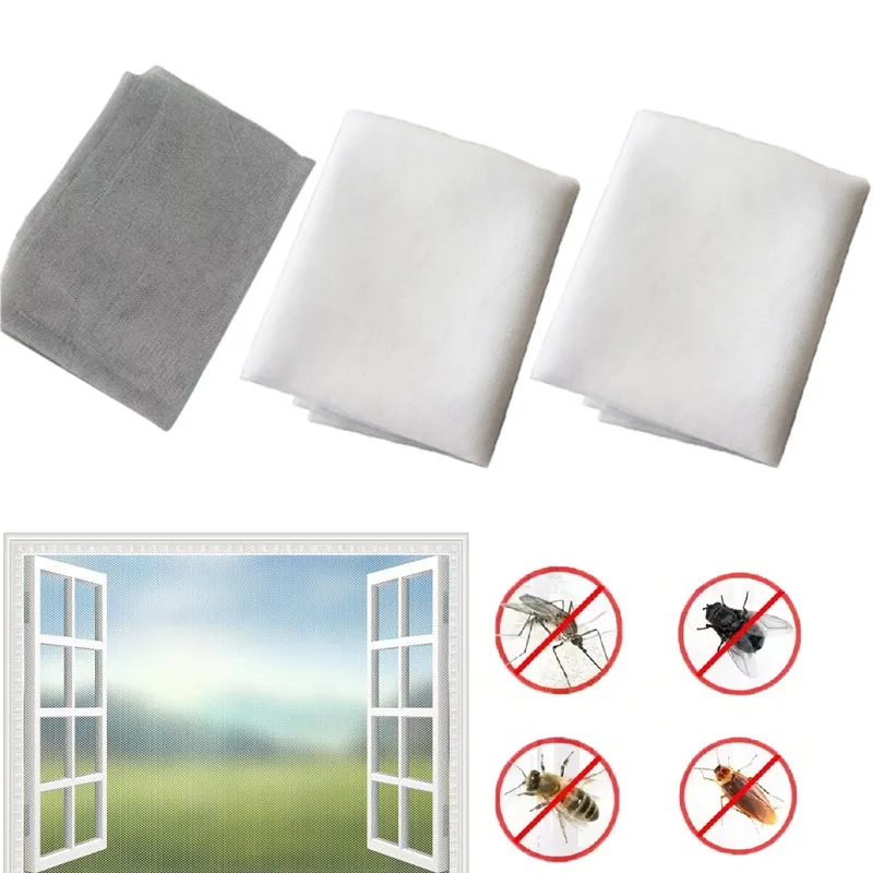 1-10 Unidades de Mosquitera Invisible Simple para Ventana, Autoadhesiva, de Poliéster Grueso con Velcro para Ventanas del Hogar