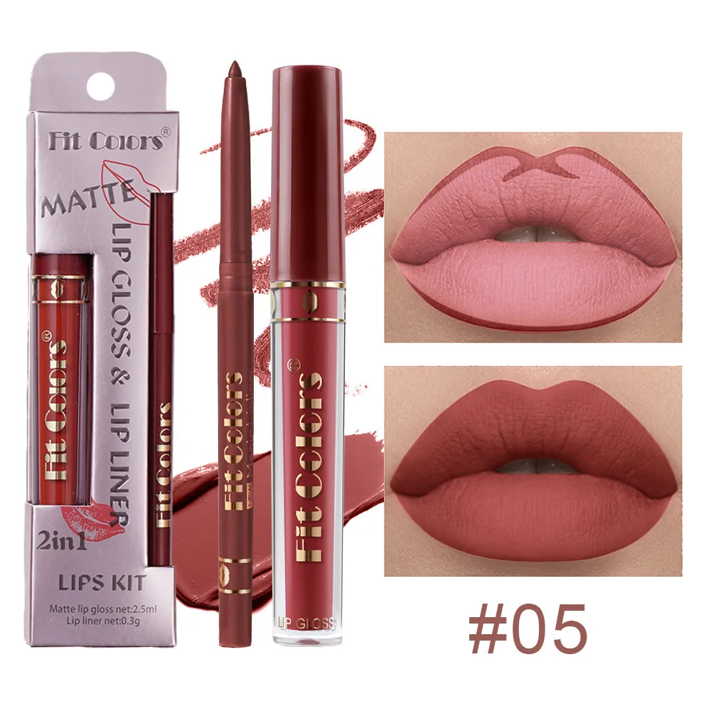 2 STKS waterdichte lipliner potloodset, gewichtloze nauwkeurige voering met superzachte mengbare textuur matte duurzame make-up lipgloss