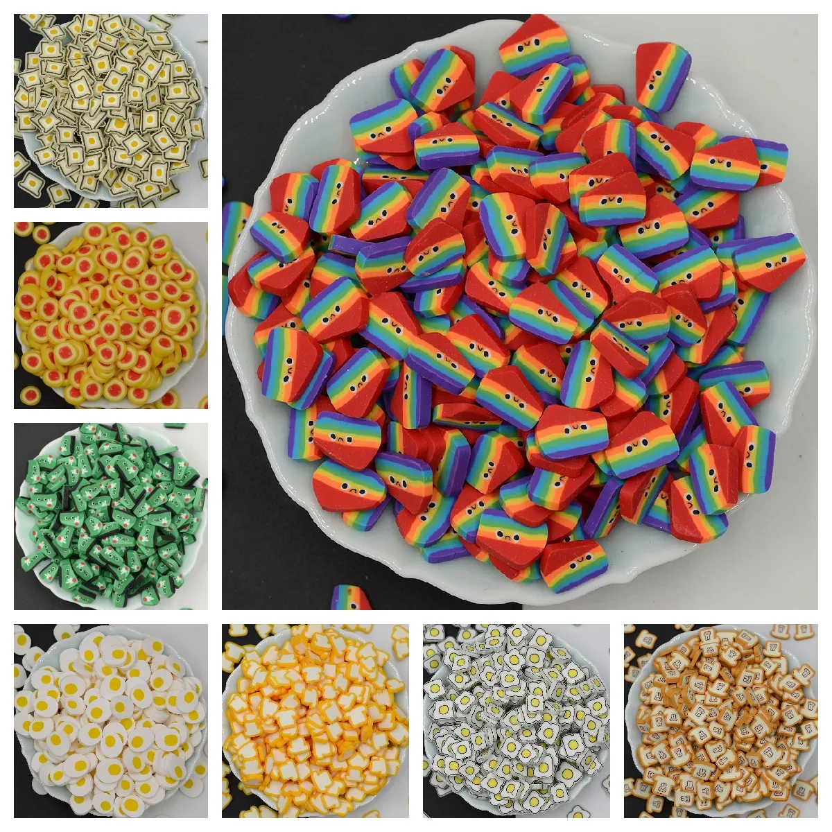 100g/Lot Polymer Cake Toast Ice Cream Icepop Roll Hot Clay Sprinkles for Scrapbook Crafts Making, Shake Card DIY