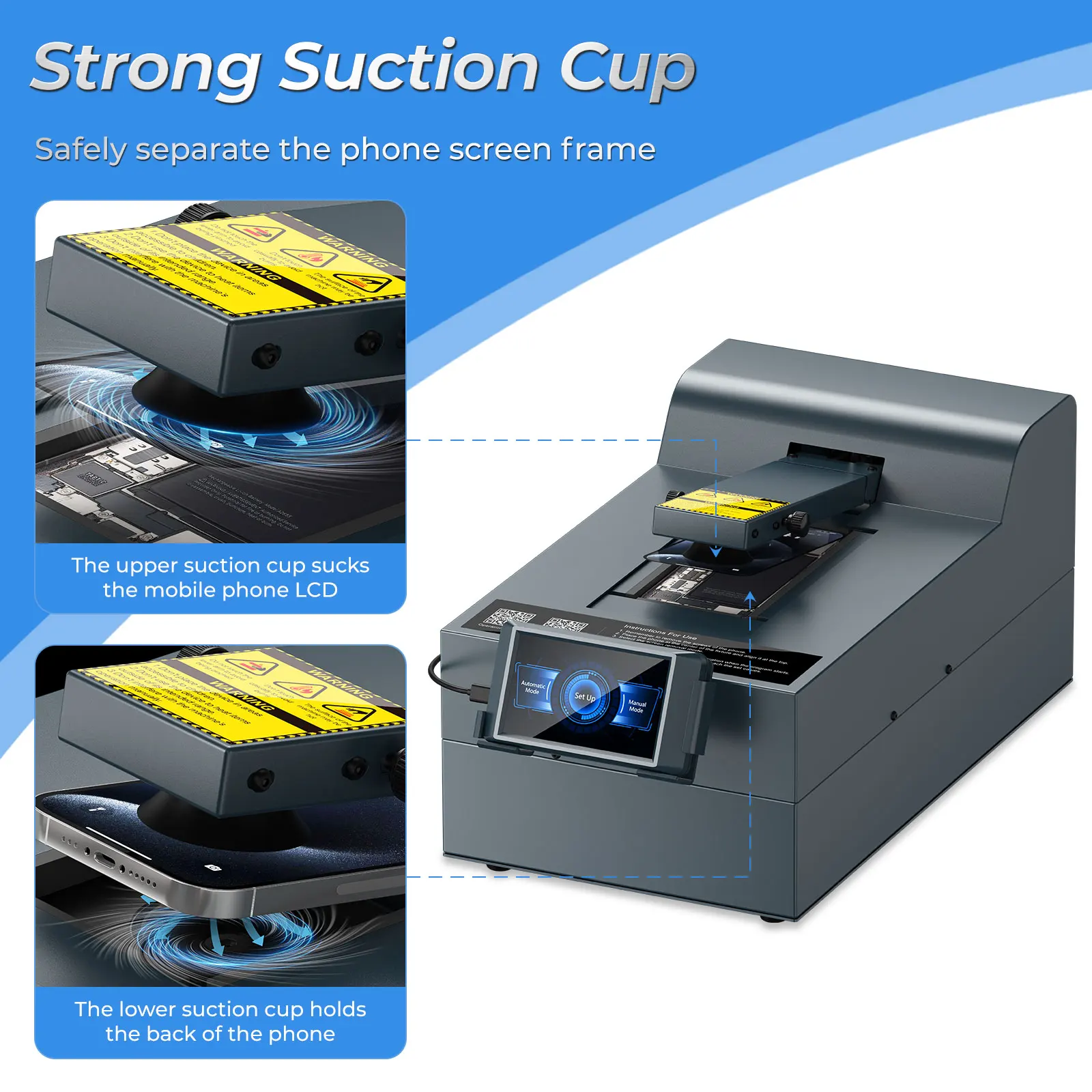 CP1 Automatic Phone Screen Separator Machine for All Phone Frames, Even Heating 4-side, No Damage Removal Screen