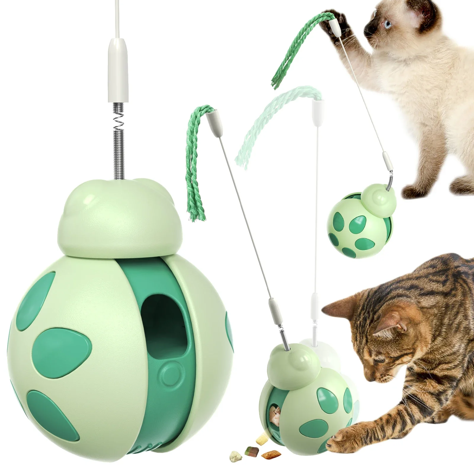 

Cat Ball Tumbler Interactive Puzzle Toy Pet Leaky Food Container Cats Pets Wobble Toys Slow Feeder for Kitten Small Adult Cat