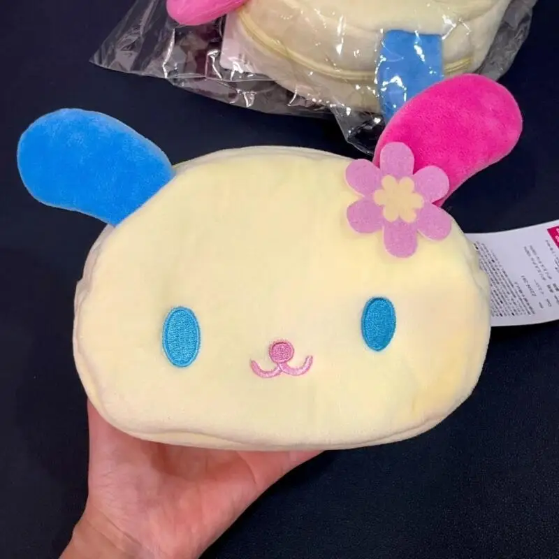 

Sanrio Usahana Mocha Cinnamoroll Soft Plush Zipper Pencil Case Stationery Makeup Brush Storage Large Capacity Girl Birthday Gift