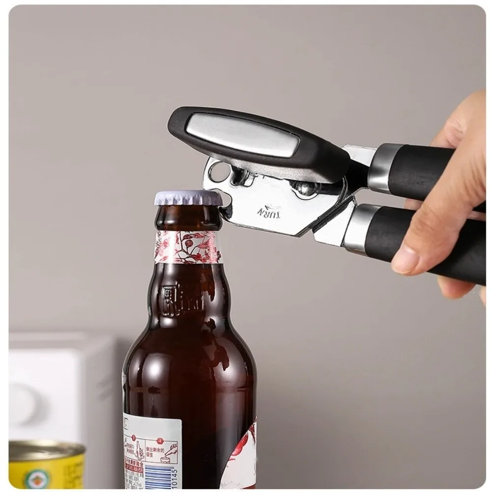 

Ручной дизайн Открывалка для консервных банок 3-в-1 Гладкий край Мягкая удобная ручка Ручной консервный нож для тяжелых условий эксплуатации для дома