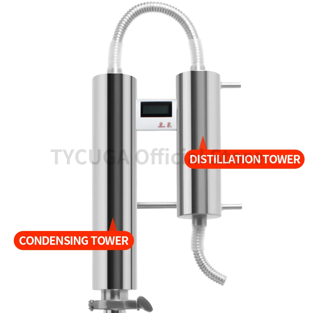 آلة تقطير برجية مزدوجة 23L/220 فولت كحولي ويسكي Moonshine لا يزال باخرة النبيذ الصغيرة مستخرج الزيت العطري للاستخدام المنزلي