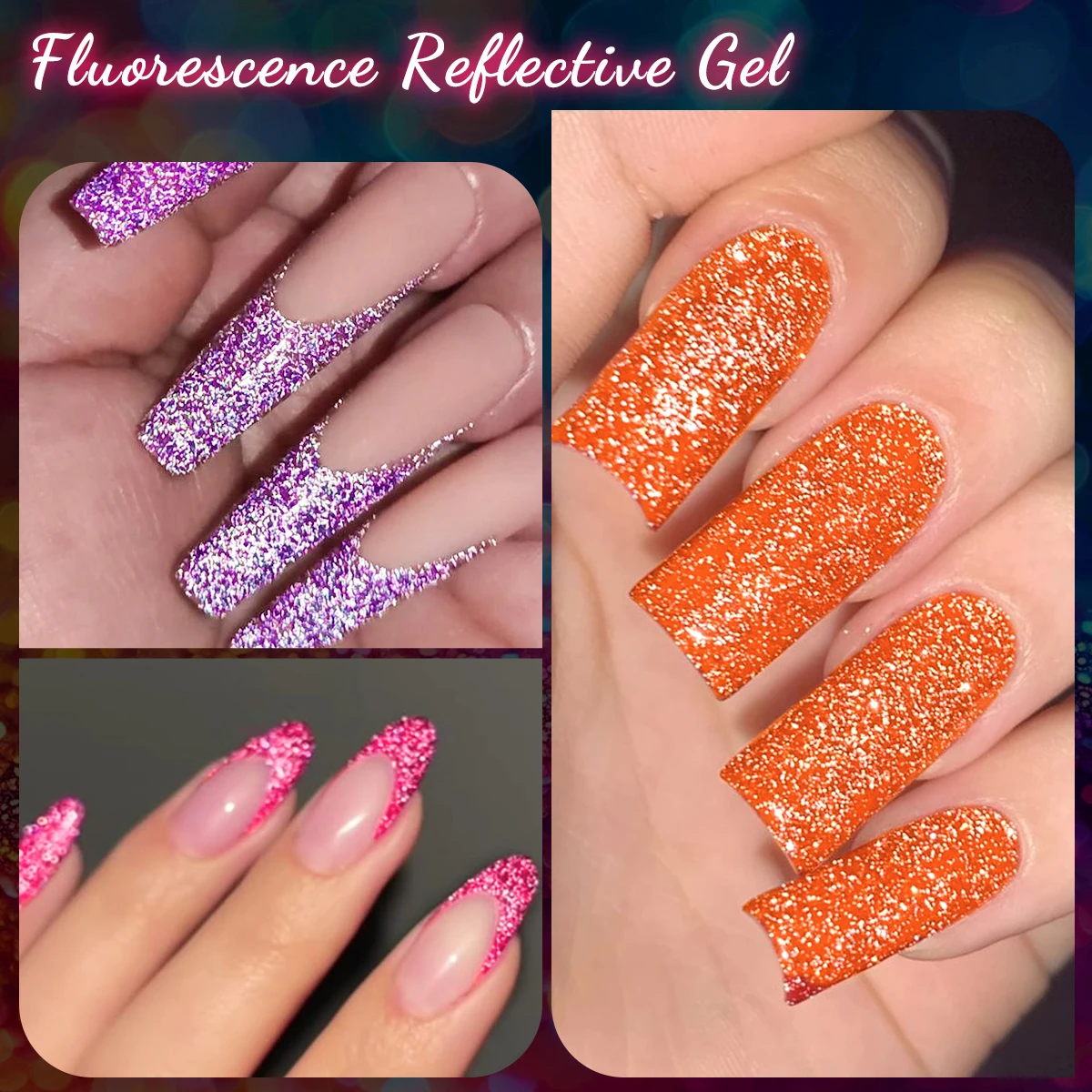 10ml Fluorescent Reflective Glitter Gel Nail Polish Neon Color Nail Art Semi-Permanent Soak Off UV LED Gel Varnish for Manicure