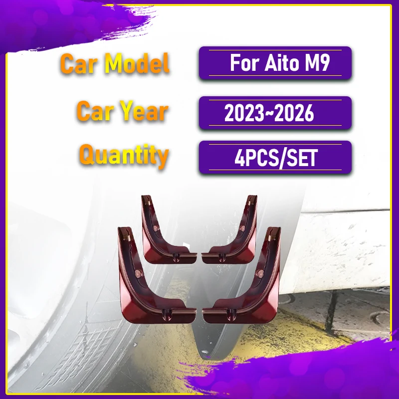 Car Mud Guards For Aito M9 2023 2024 2025 2026 Resistance Front Rear Wheel Mudguards Fenders Flare Mud Stylings Auto Accessories