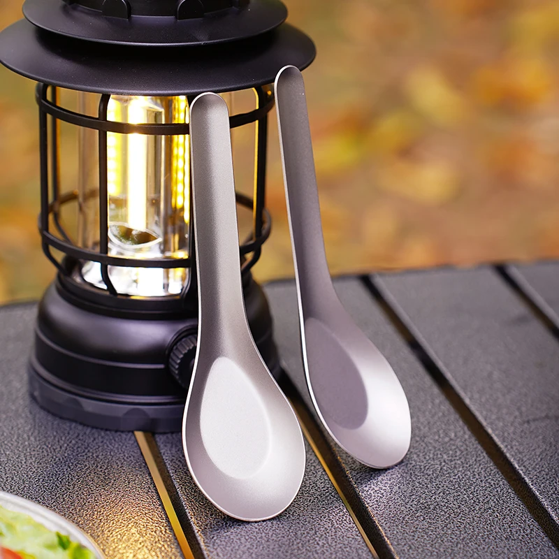 

Pure Titanium Spoons Chopstis Soup Spoons Healthy Home Outdoor Universal Tableware Set Utensils Kitchen Dining Accories