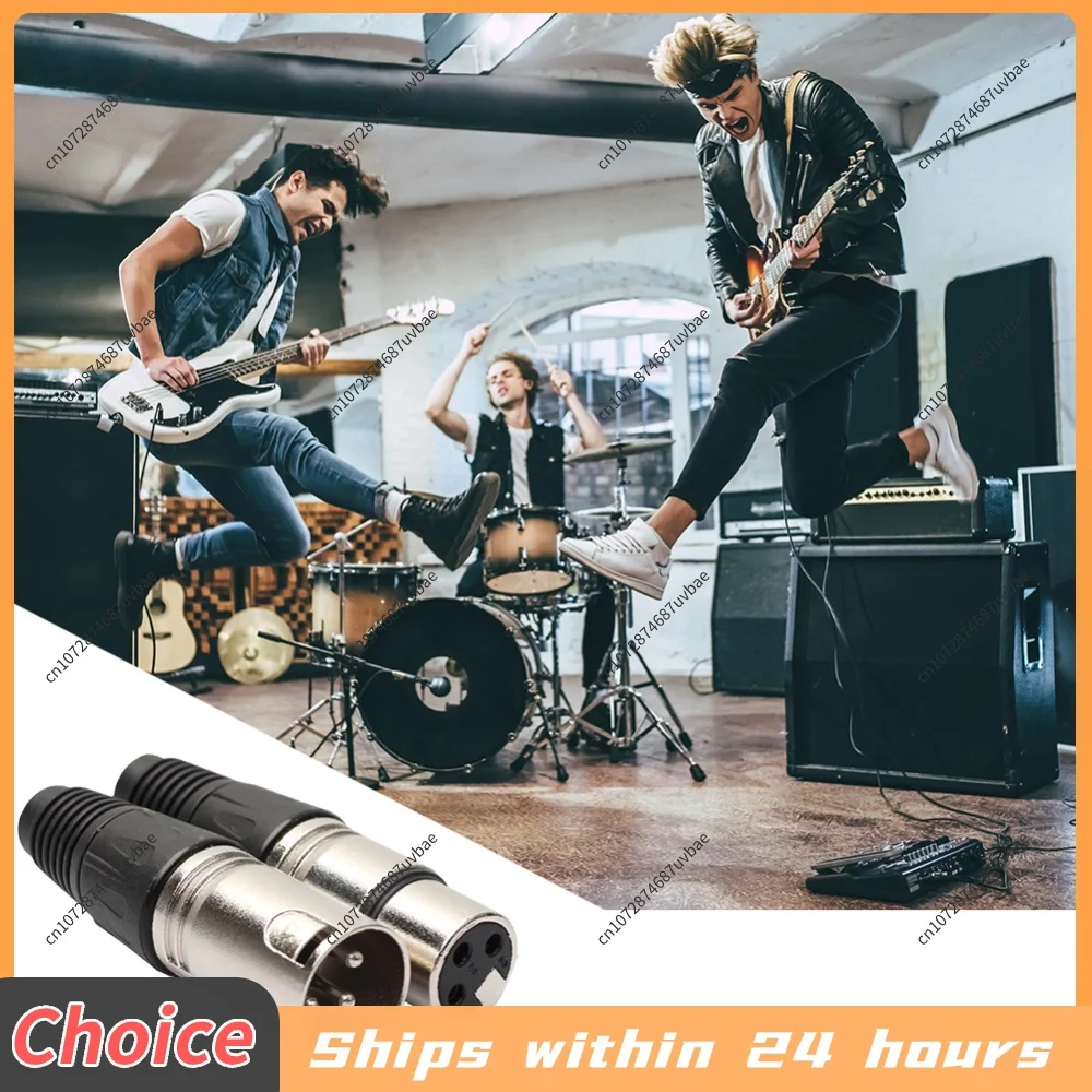 8pcs Microphone Audio Cable Plug 4 Male 4 Female 3Pin Audio Microphone Connector Socket Panel Mount Chassis for Mixer Amplifier