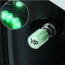 4pcs Upgrade Luminous Valve Cap with VIP Logo Car Tire Custom universal automobile valve cover plastic fluorescent valve cap