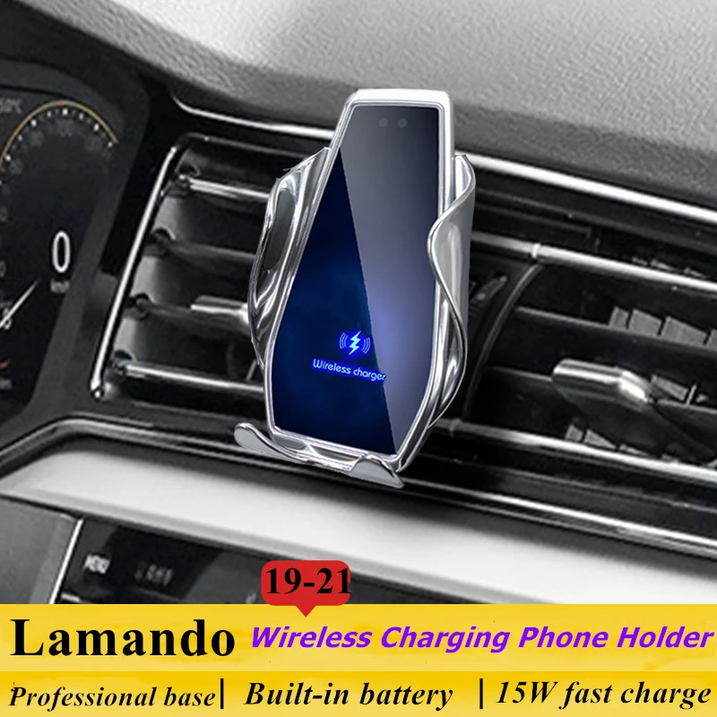 

For VW Volkswagen Lamando 2019-2021 Car Phone Holder 15W Qi Wireless Charger Stand for iPhone Xiaomi Samsung Huawei Universal