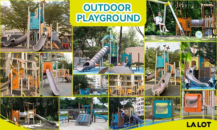 Outdoor Playground Interesting Swing Set for Kids for Park and Kindergarten Made of solid wood