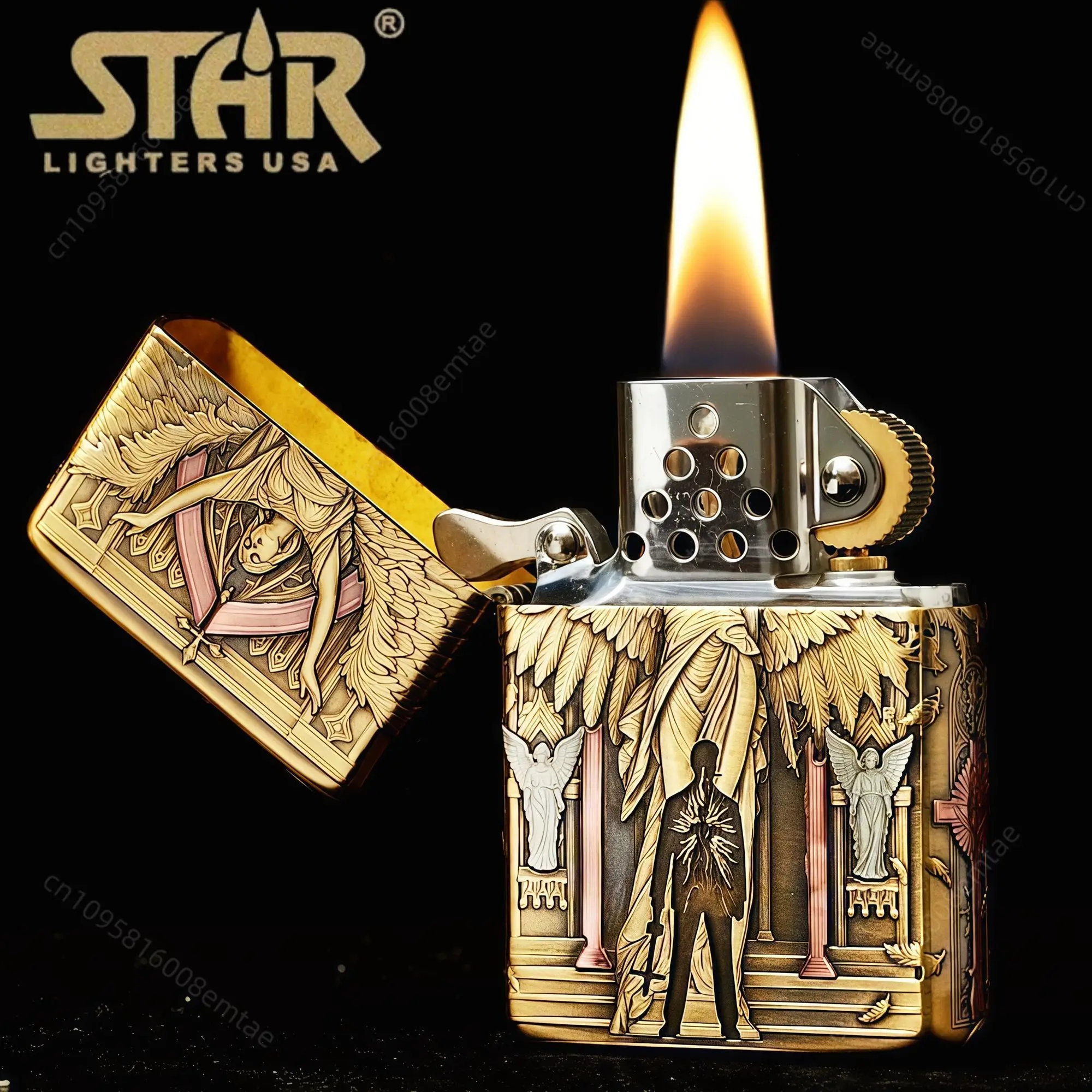 STAR 905 Brass Constantine Redemption Fuel Lighter Gift for Friends, Cigarette Accessories, Men's Gifts