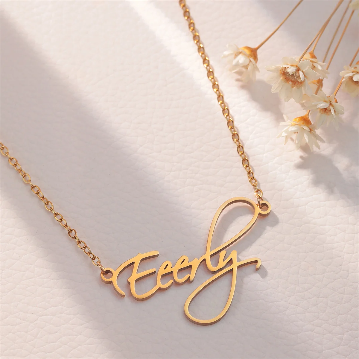Custom Name Necklace, Fashion Script Pendant, Personalized Stainless Steel Jewelry for Women Gift