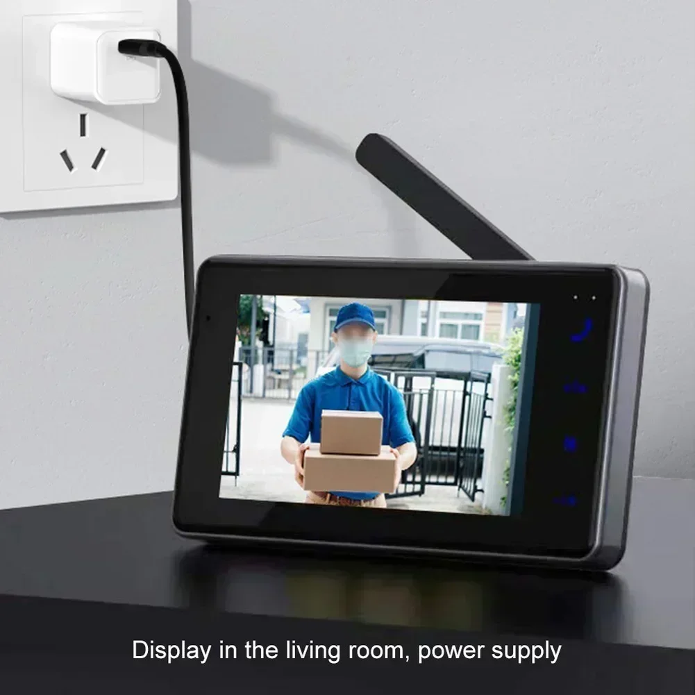 M16A 1080P Wireless Waterproof Video Doorbell 4.3-inch IPS Screen Infrared Nights Visions Doorbell Family Apartment 2.4G Camera