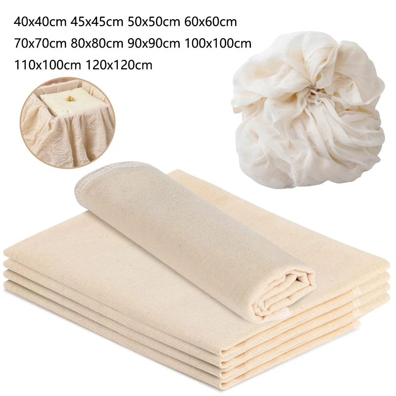 1-5p Baumwolle Gaze Musselin Tofu Käse Sojamilch Wein Filter Tuch Kit DIY Soj Drücken Küche Gadgets backen Ferment Gebäck Werkzeuge – Detail 1
