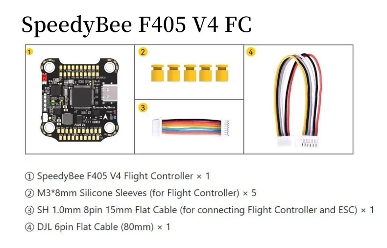 SpeedyBee F405 V4 60A – Stack 30x30, ESC 4en1, Bluetooth Betaflight, Baromètre, Blackbox, Pour Drone FPV