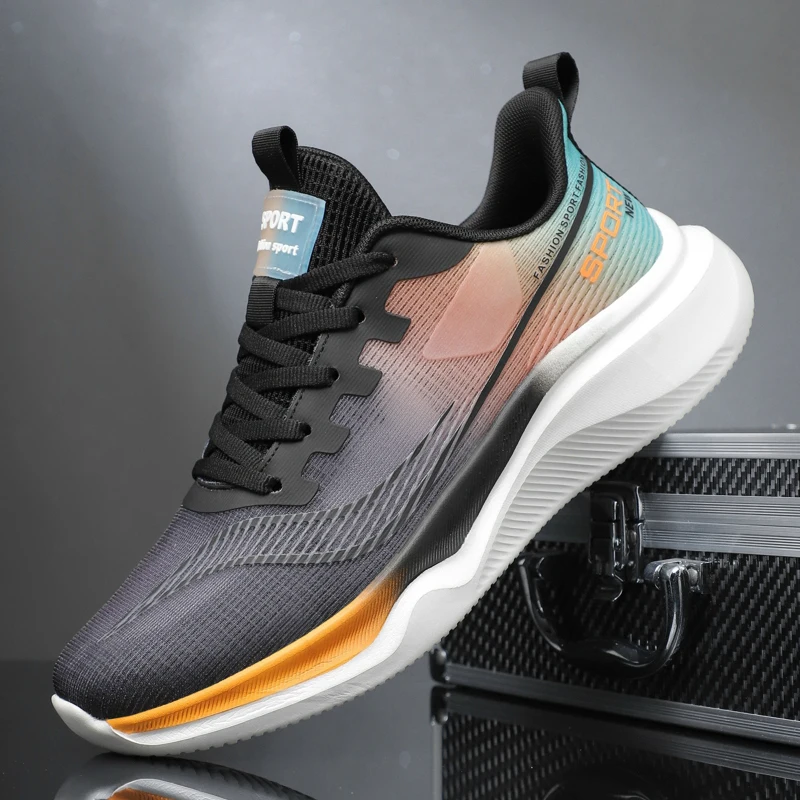 

Men's Autumn New Arrival Black Leather Shoes - Breathable Thick-Sole Stylish Sneakers, Casual & Sporty, Versatile & Lightweight