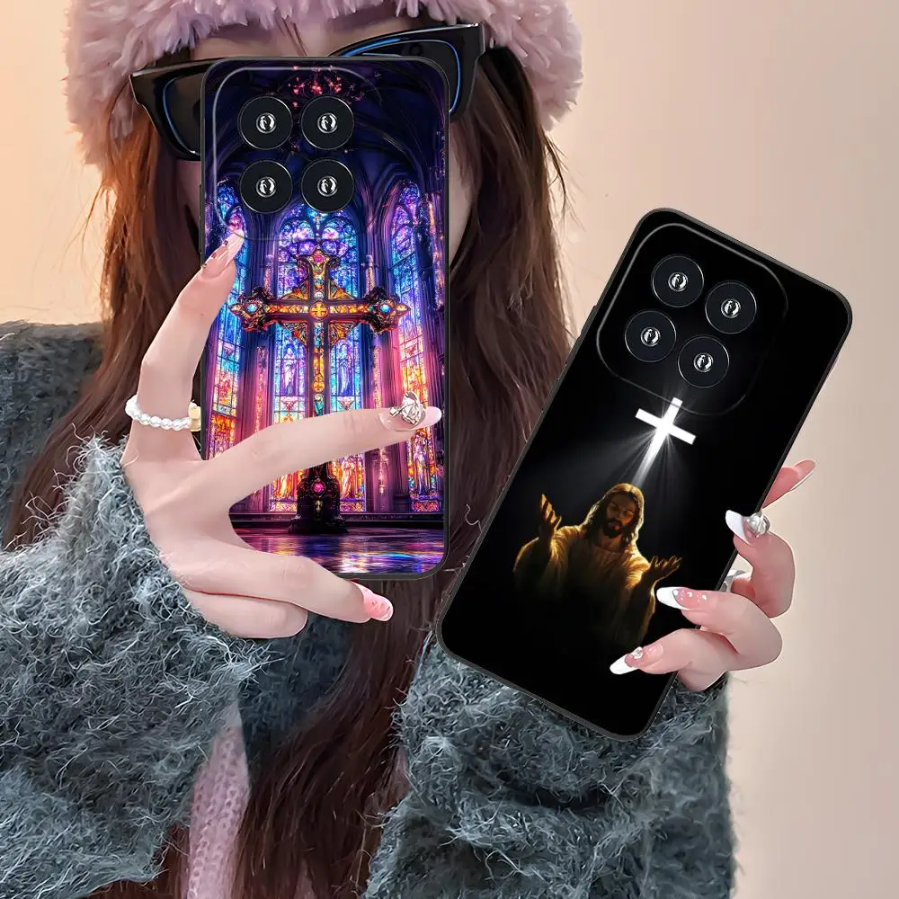 

Jesus Christ Mobile Cell Phone Case for Xiaomi 15 14 13 12 Mi 11 T Ultra Lite Pro S X 5G Colour Printing Luxury Cover Smartphone