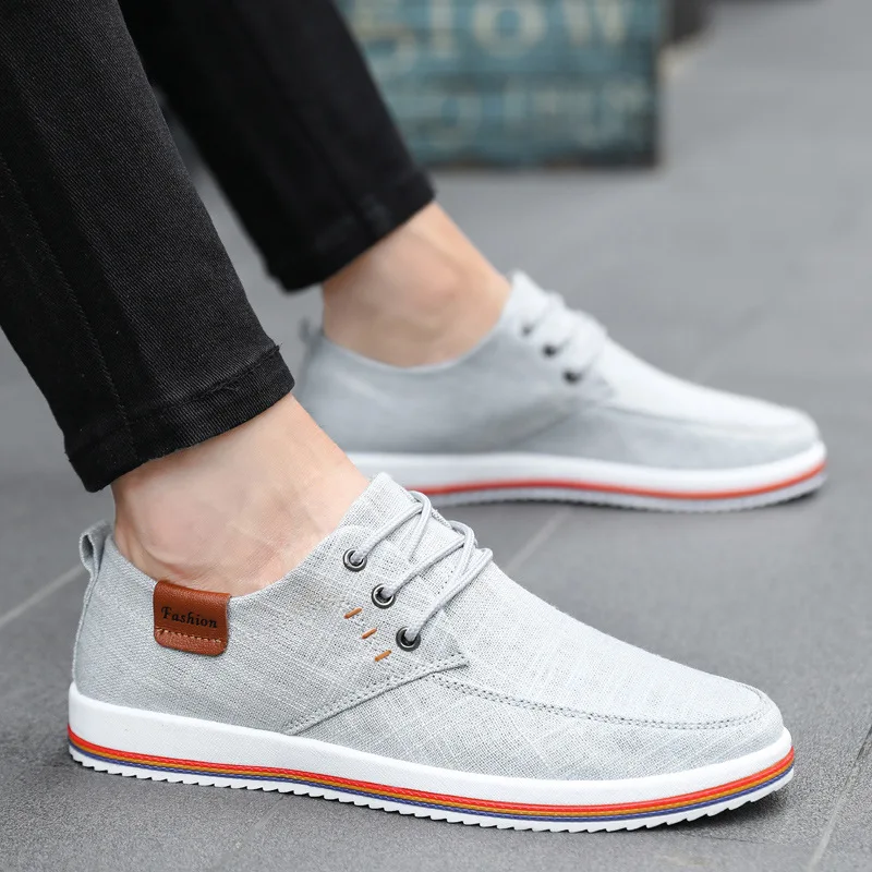 2022 Quality Canvas Casual Men Shoes Fashion Sneakers Man Breathable Lace-Up Flat Shoes Men Alpargatas Hombre Big Size 39-47