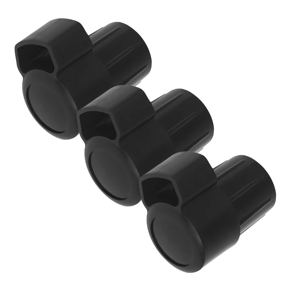 

3 Pcs Plug Saxophone Cap Alto Parts Saxphone Accessories Bent Neck Key End Black