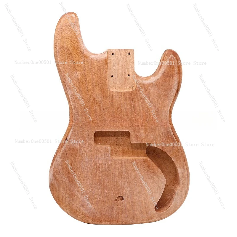 

PB Guitar Body Okoume Natural Wood Electric Bass Body Replacement DIY Unfinished Body for Guitar Bass Upgrade