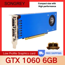 SONGREY Geforce GTX 1060 6GB Low Profile Graphics Card GDDR5 PCIe 3.0 X16 192 Bits SFF GPU HDMI +DP Port