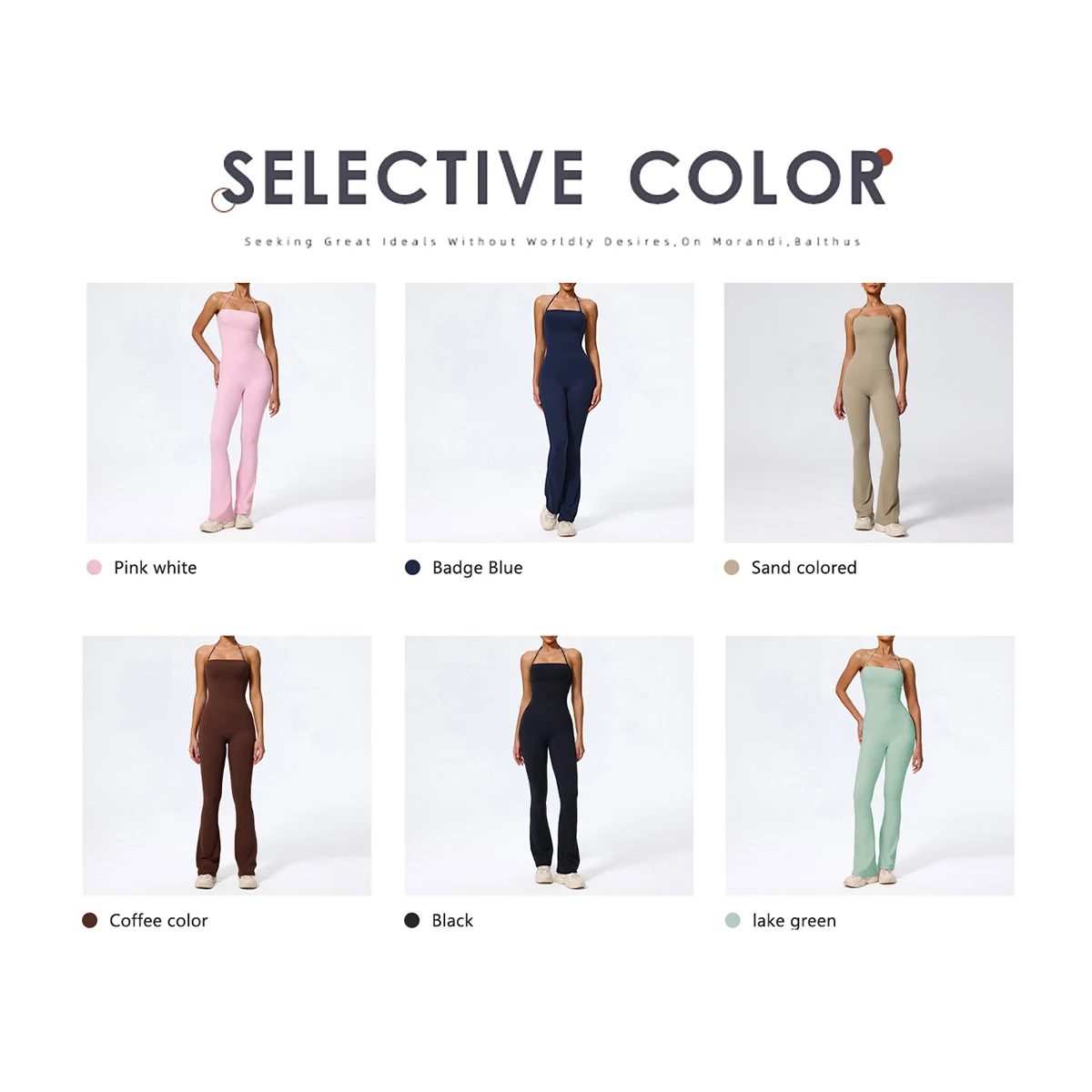 New Summer Women Sleeveless Yoga Jumpsuit Female Gym Flared Overalls Neck-hanging Backless Sportswear Sport Outfit For Woman - Image 4