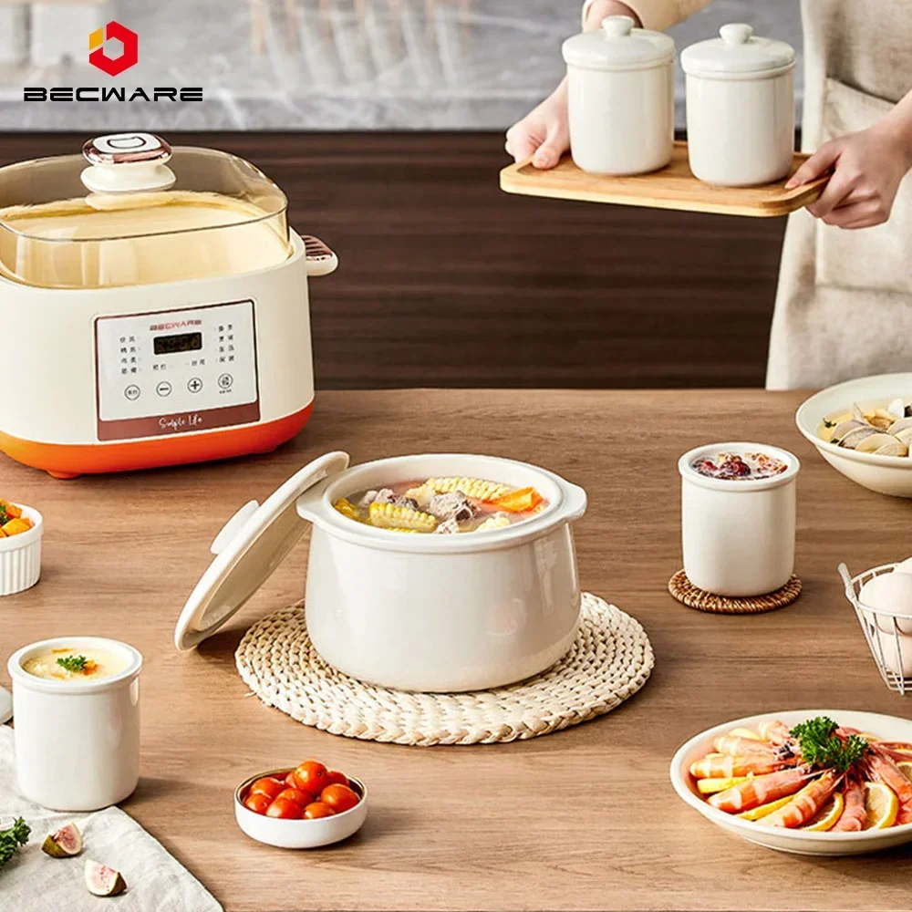 New type of household fully automatic electric stew pot with large capacity stew cup and slow electric stew pot(US spot)