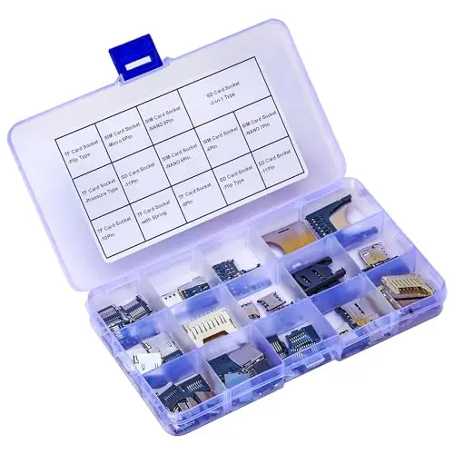 TF/SD/SIM Type Memory Card Socket Assorted Kit, Micro TF/SD/SIM Card Connector Holder Memory Card Slot Holder