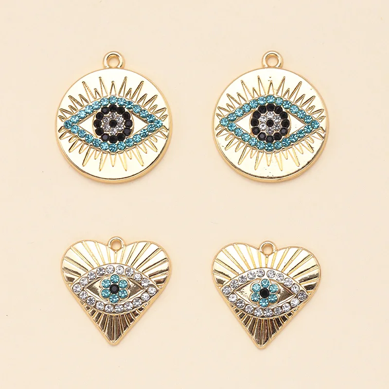Silver Plated Alloy Evil Eye Charms for DIY Jewelry Making