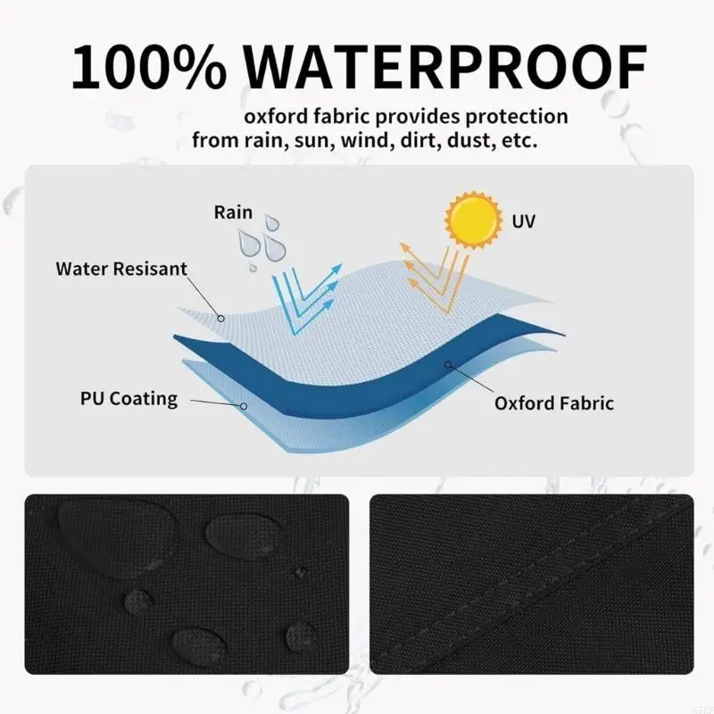 Outdoor Heater Cover Secure Fastening with Elastic Drawstrings Heater Proector 55KF