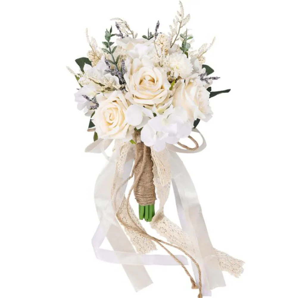

Wedding Decor 20.3*30cm Simulated Rose Bouquet Diy Wedding Floral Decorations Fake Bouquet Perfect For Weddings